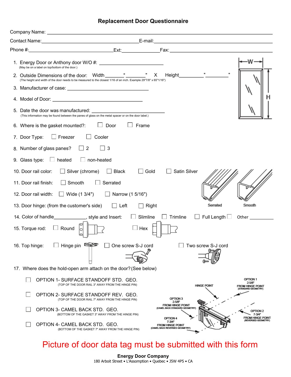 EDC Replacement Door Questionnaire