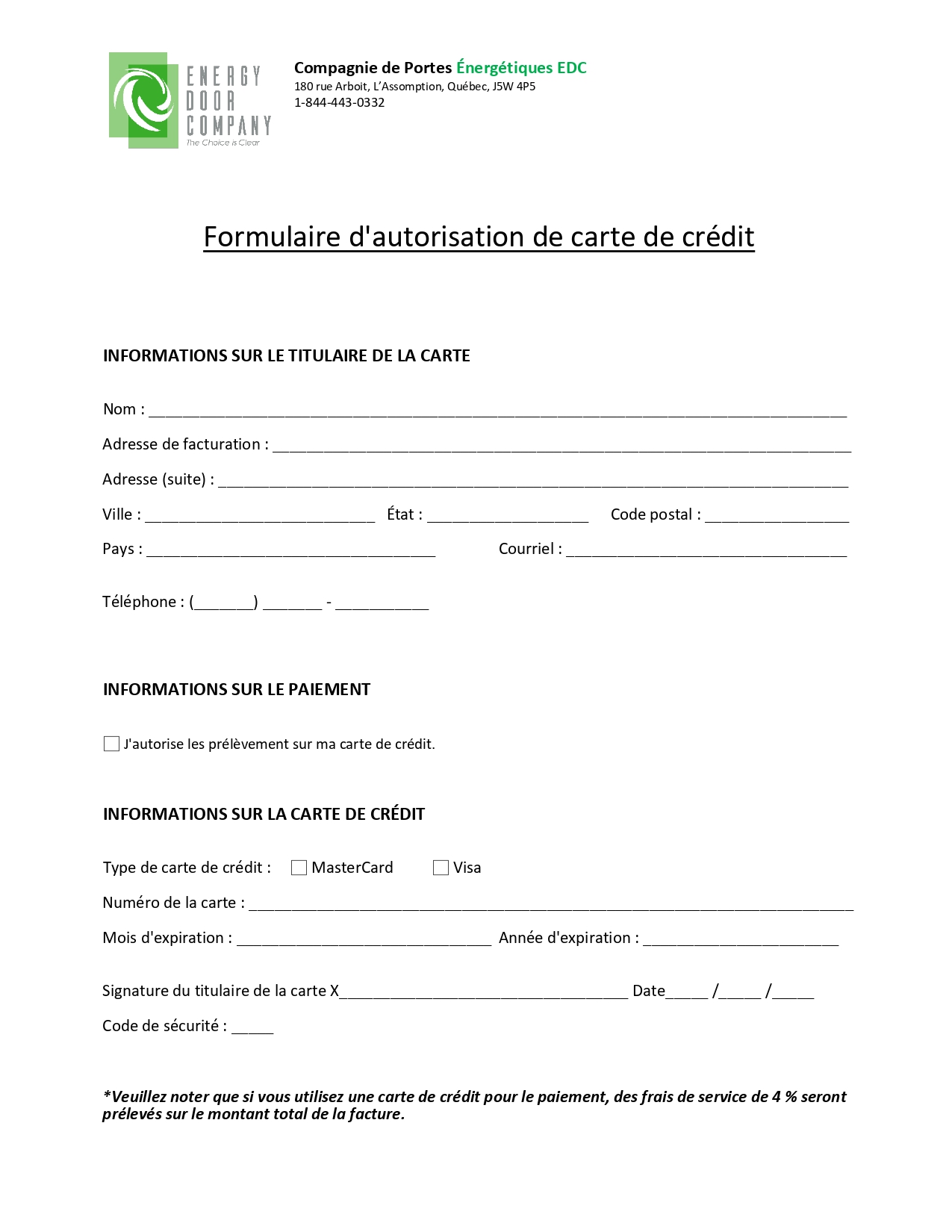 EDC AUTORISATION CARTE DE CREDIT FR Page 0001
